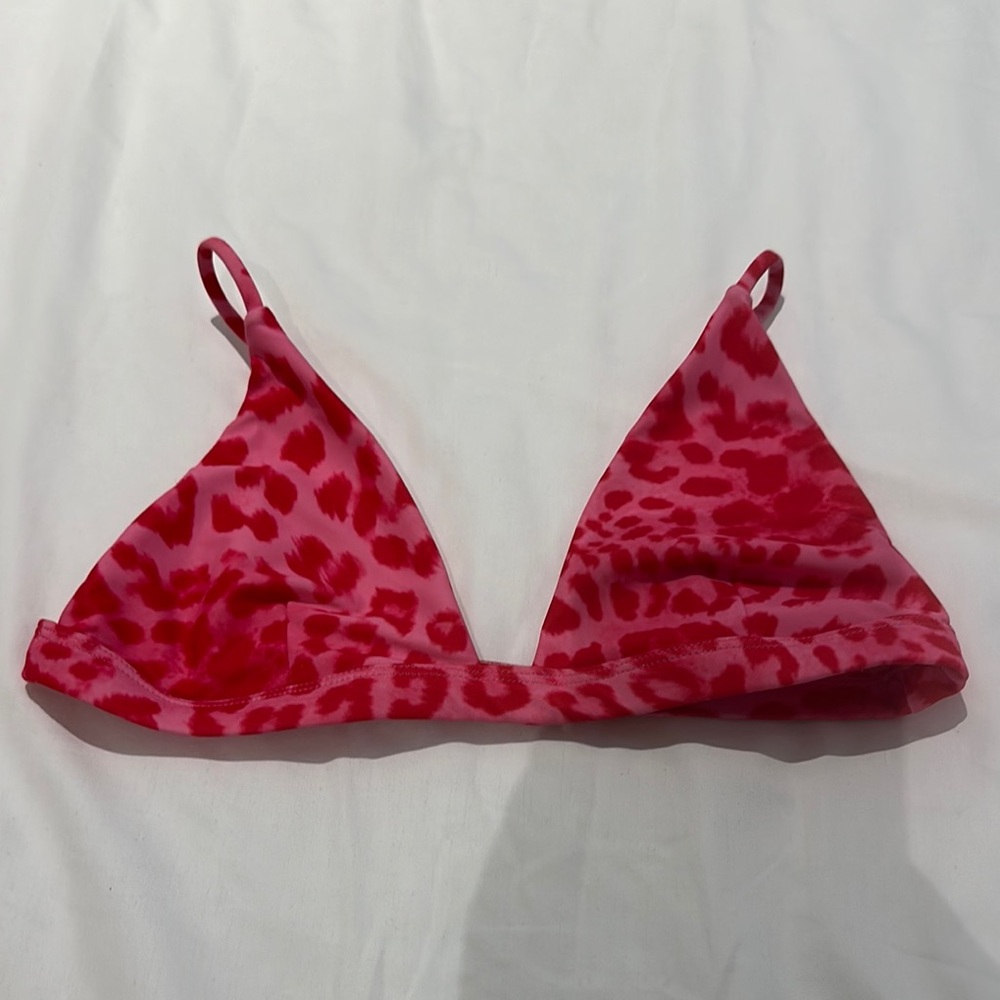 Mikoh Red Leopard Bikini Top